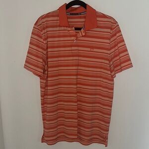 Southern Tide Orange Striped Polo Shirt